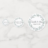 の結婚緑の葉離れ植物リース コンフェッティ (裏面)