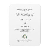 の結婚緑の銀杏の豪華シンプルな招待 マグネット (縦)