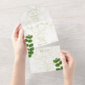 の結婚緑 オールインワン招待状 (貼ってはがせる)