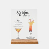 の結婚署名が彼と彼女を飲む アクリルサイン (正面)