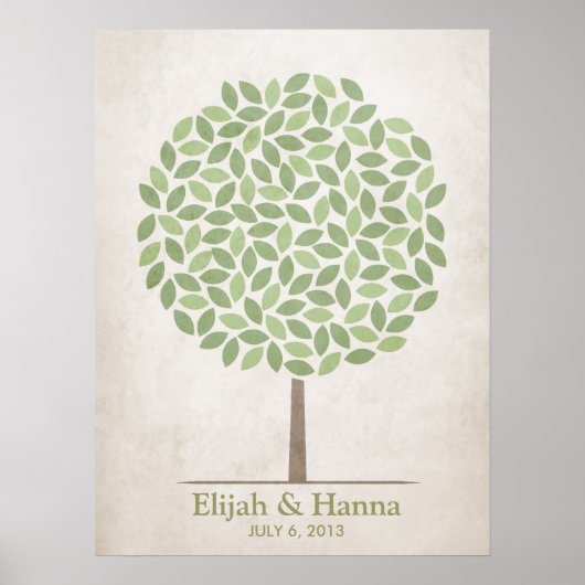 の結婚署名ツリー – 素朴 ポスター (正面)