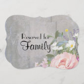 の結婚署名予約ファミリ素朴フローラエレガント 招待状 (正面/裏面)