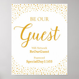 の結婚署名 – Wifiパスワードの紙吹雪結婚の署名 ポスター