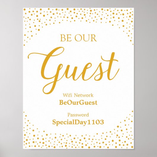 の結婚署名 – Wifiパスワードの紙吹雪結婚の署名 ポスター (正面)
