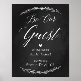 の結婚署名 – Wifiパスワードチャックボードの署名 ポスター