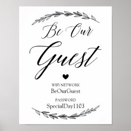 の結婚署名 – Wifiパスワードローレル結婚の署名 ポスター
