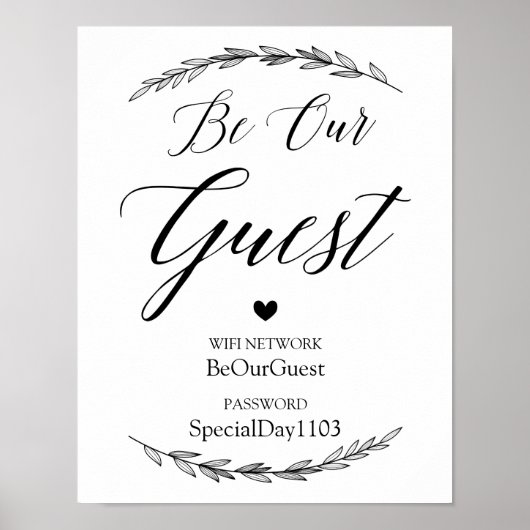 の結婚署名 – Wifiパスワードローレル結婚の署名 ポスター (正面)