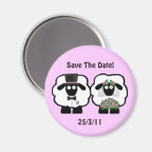 の結婚羊は日付磁石を保存 マグネット (正面/裏面)