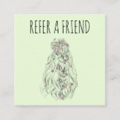 の結婚美容師ライムグリーンウェーブヘアフローラ 予約カード (正面)