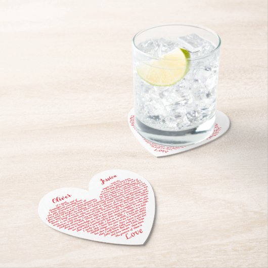 の結婚聖書引用文1コリント13愛の名前を追加 ペーパーコースター (インサイチュ)