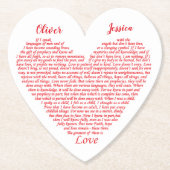 の結婚聖書引用文1コリント13愛の名前を追加 ペーパーコースター (正面)