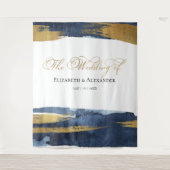 の結婚背景 |水色抽象芸術金色 タペストリー (正面)