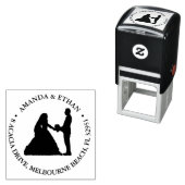 の結婚膝のカップル黒いテーマ セルフインキングスタンプ (インサイチュ)