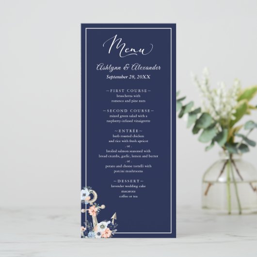 の結婚航海のいかりネイビーブルーピーチメニュー メニュー (スタンド正面)