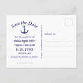 の結婚航海のいかりネイビーブルー 案内ポストカード (裏面)