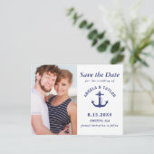 の結婚航海のいかりネイビーブルー 案内ポストカード (スタンド正面)