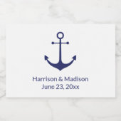 の結婚航海のいかりネイビー白エレガント フードラベル (シングルラベル)