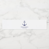 の結婚航海のいかりネイビー白エレガント ペットボトルラベル (シングルラベル)