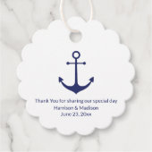 の結婚航海のいかりネイビー・ブルー・ホワイト・ギフト フェイバータグ (正面)