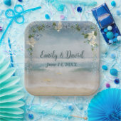 の結婚花のアーチ海 ペーパープレート (パーティー)