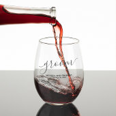 の結婚花婿の脚本パーソナライズされた ステムなしワイングラス