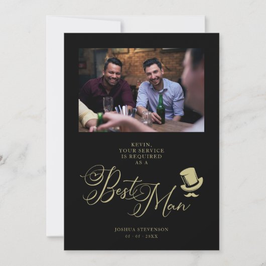 の結婚花婿介添人おもしろい写真提案カード (正面)