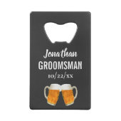 の結婚花婿介添人バチュラーパーティの好意ビール応援 クレジットカード栓抜き (裏面)