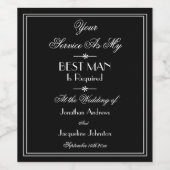 の結婚花婿介添人ヴィンテージ提案 ワインラベル (シングルラベル)