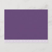 の結婚花嫁が日付の紫のカードを保存 案内ポストカード (裏面)