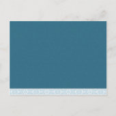 の結婚花嫁が日付を保存する調和青いカード 案内ポストカード (裏面)