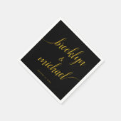 の結婚花嫁と花婿の手書き書 スタンダードカクテルナプキン (角)