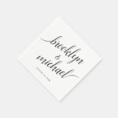 の結婚花嫁と花婿の手書き書 スタンダードカクテルナプキン (角)