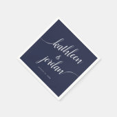 の結婚花嫁と花婿の手書き書 スタンダードカクテルナプキン (角)