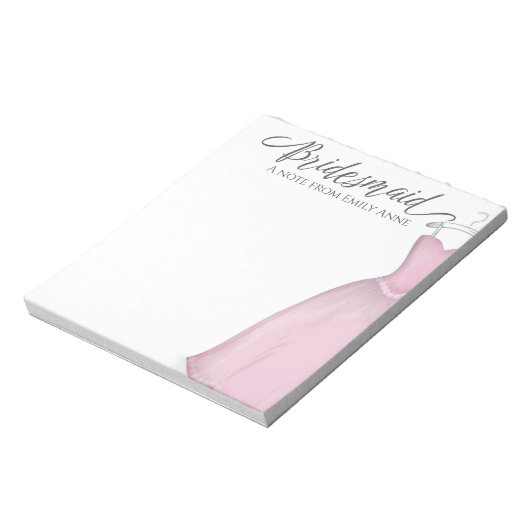 の結婚花嫁のピンクエレガントのヴィンテージドレス ノートパッド (回転)