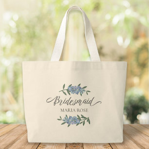 の結婚花嫁のフローラパーソナライズされた花 ラージトートバッグ