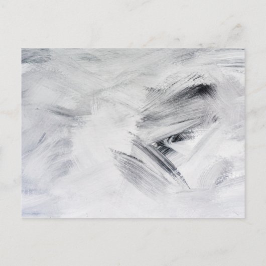 の結婚花嫁の娘 |白いアートワークのペイントストローク インビテーションポストカード (裏面)