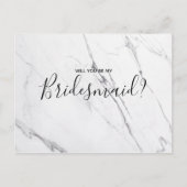 の結婚花嫁の娘 |白い大理石のスクリプトポストカード インビテーションポストカード (正面)