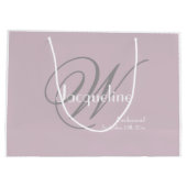 の結婚花嫁の贈り物モノグラエレガントムシック ラージペーパーバッグ (裏面)