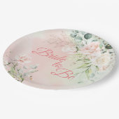 の結婚花嫁はフローラピンクエレガントの脚本 ペーパープレート (アングル)