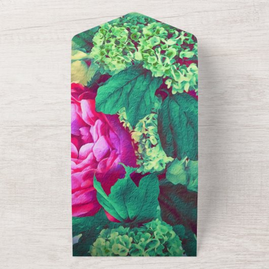 の結婚花束招待状 オールインワン招待状 (外側)