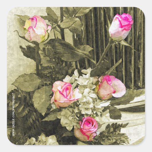 の結婚花束 スクエアシール (正面)