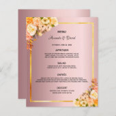 の結婚花模様ピンク色のバラガラスエレガント (正面/裏面)