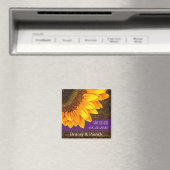 の結婚茶色のひまわりセーブザデートマグネット マグネット (インサイチュ (食洗機))