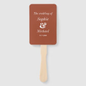 の結婚茶色の白い式ファン ハンドファン (正面)