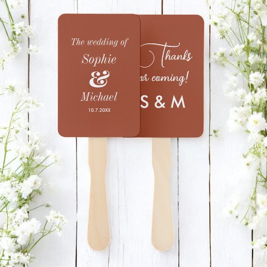 の結婚茶色の白い式ファン ハンドファン