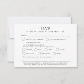 の結婚葉の芸術モノグラムの白黒ミー結婚ズ 出欠カード (裏面)