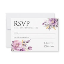 の結婚薄紫エレガント花RSVP