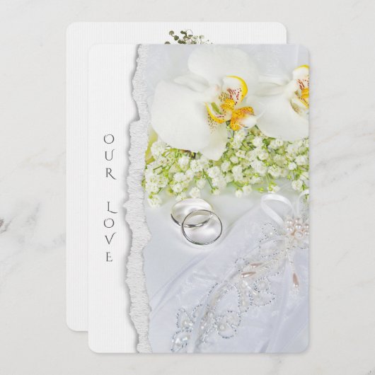 の結婚蘭や輪 招待状 (正面/裏面)