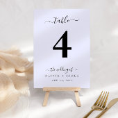 の結婚表シンプル番号無地の青 テーブルナンバー