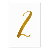 の結婚表番号(金フェイク箔) 2 テーブルナンバー (正面)